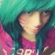 turquoise hair, scene queen, pretty, cut, sweet