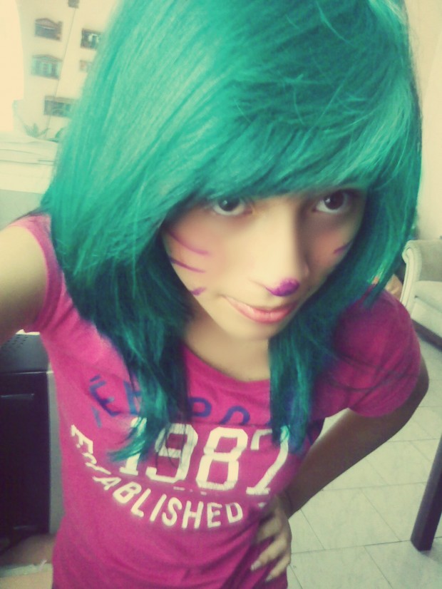 turquoise hair, scene queen, pretty, cut, sweet