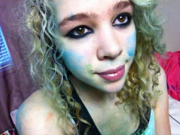 Not the best picture of me but I like how the blue chalk looks :) 